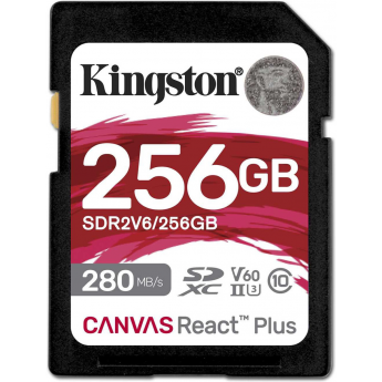 Карта памяти 256Gb SD KINGSTON CANVAS REACT PLUS (SDR2V6/256GB)
