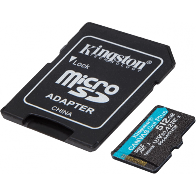 Карта памяти 512Gb MicroSD KINGSTON CANVAS GO! PLUS + SD адаптер () SDCG4/512GB