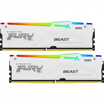Оперативная память 64Gb DDR5 6000MHz KINGSTON FURY BEAST WHITE RGB (KF560C40BWAK2-64) (2x32Gb KIT)